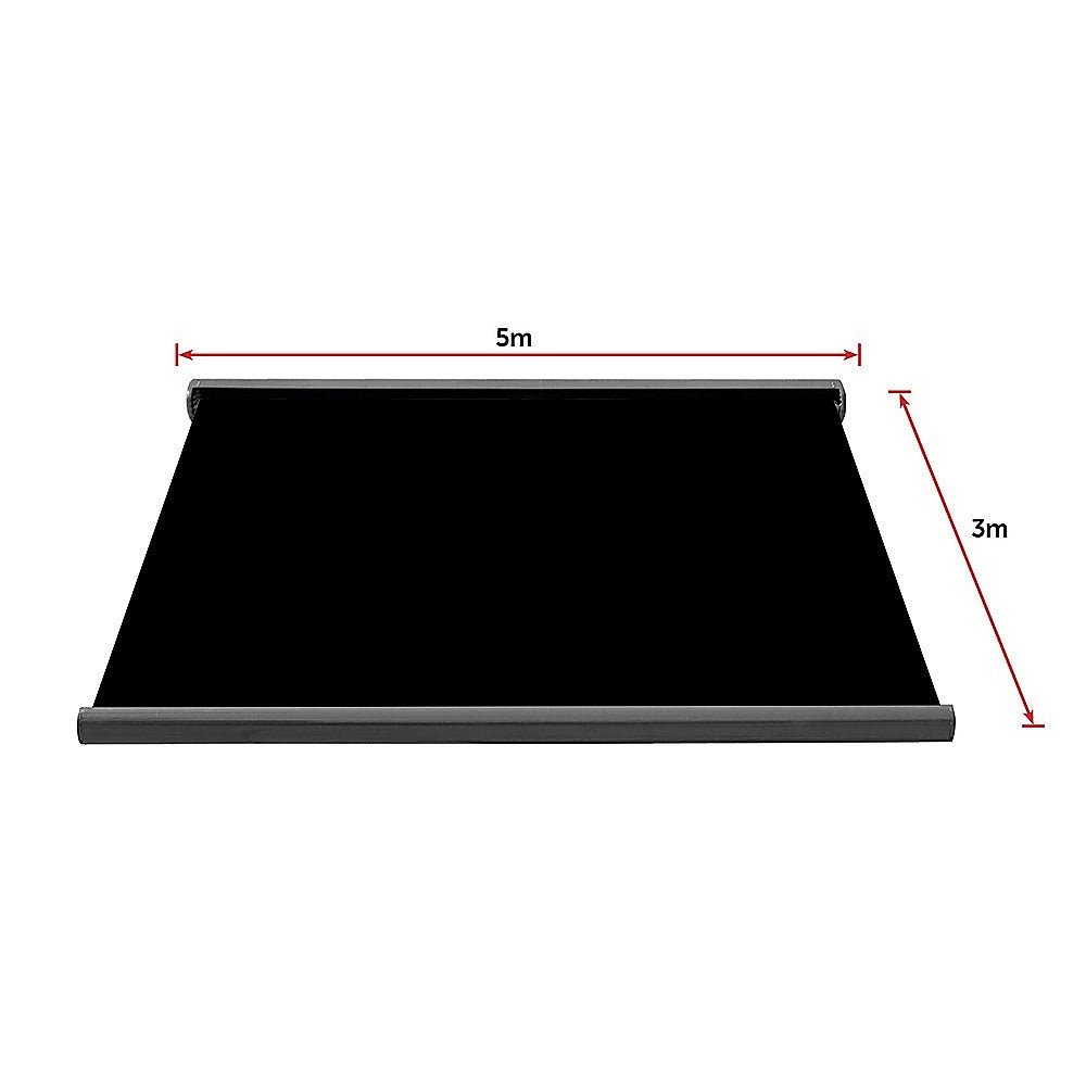 5.0m x 3.0m Retractable Folding Arm Awning Heavy Duty Full Cassette Motorised