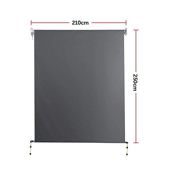 Retractable Straight Drop Roll Down Awning Garden Patio Screen 2.1X2.5M