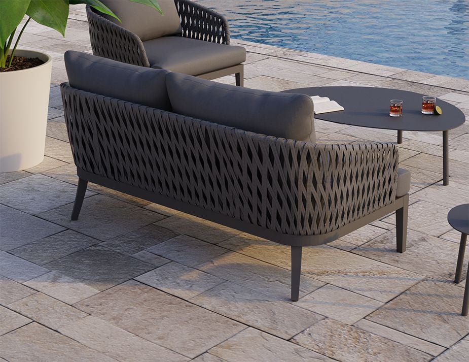 Alma Outdoor Lounge Chair - Two Seater (Avail with Charcoal or White Frame)