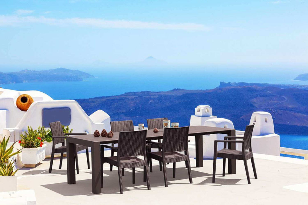 Siesta Siesta Vegas Table 260/300 & Ibiza Arm Chairs 6 Seater Outdoor Dining Set (Available in Chocolate, Anthracite & White)