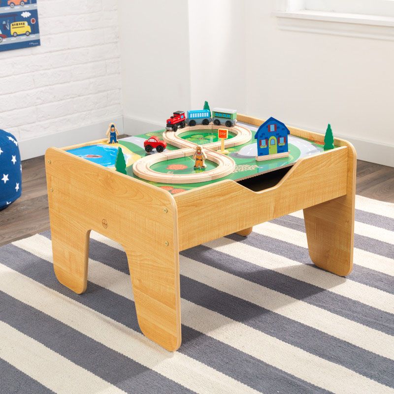 2-in-1 Activity Table With Board - Natural