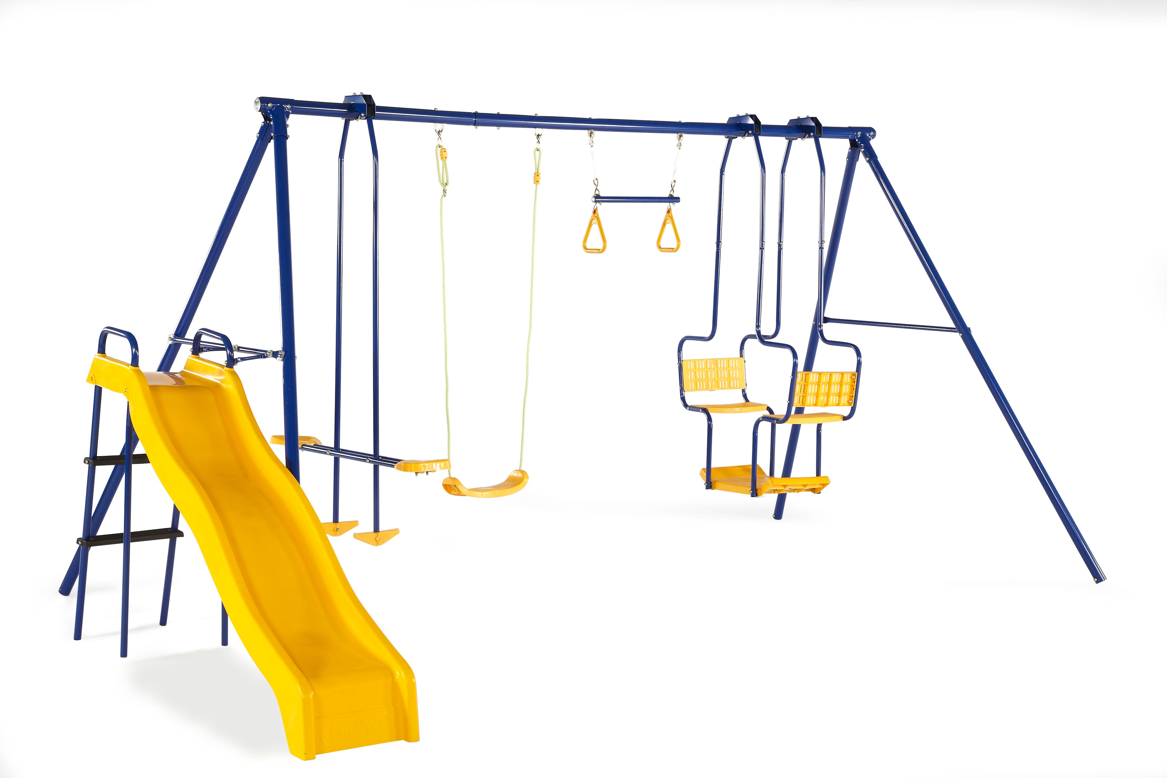 5 Unit Metal Swing With Slide The Best Backyard