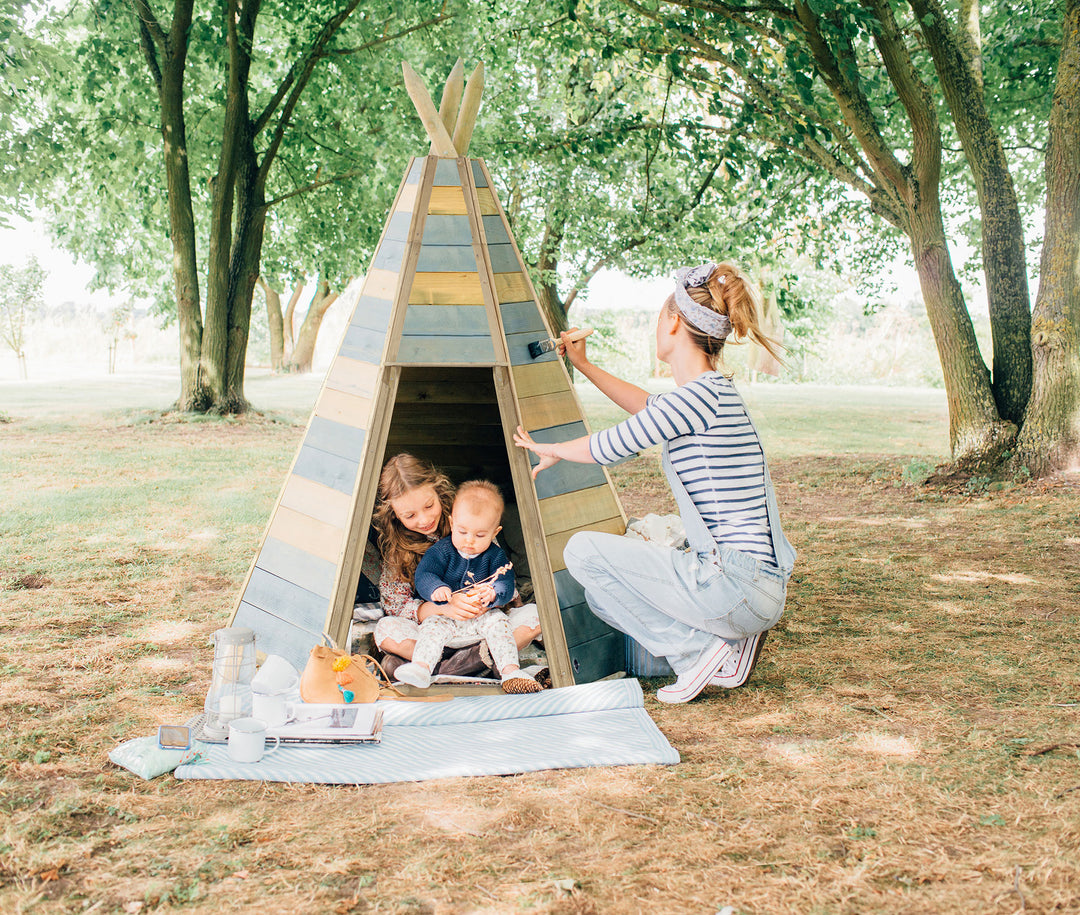 Plum Play Wooden Teepee Cubby House - The Best Backyard