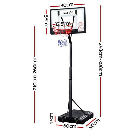 2.6m Adjustable Portable Basketball Stand Hoop System. Free shipping ...