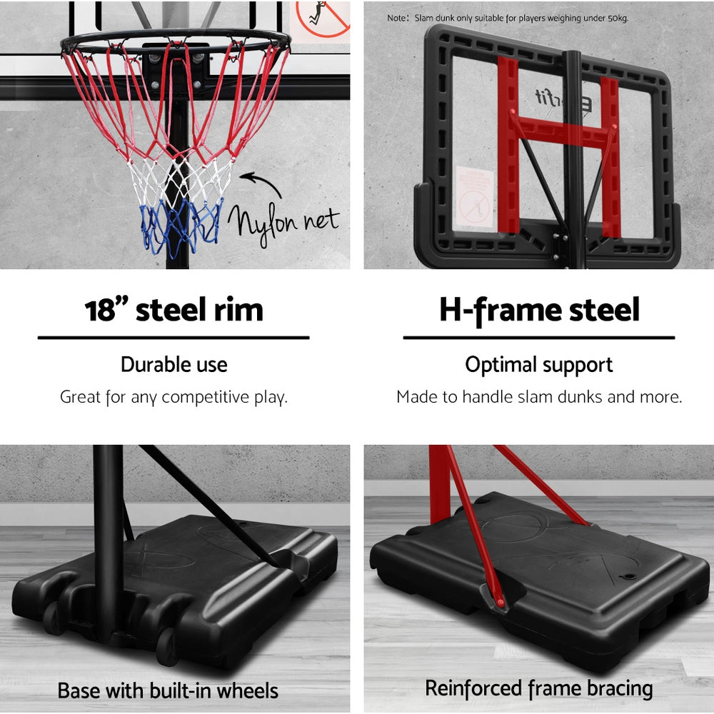 3.05M Basketball Hoop Stand Portable Adjustable Blue