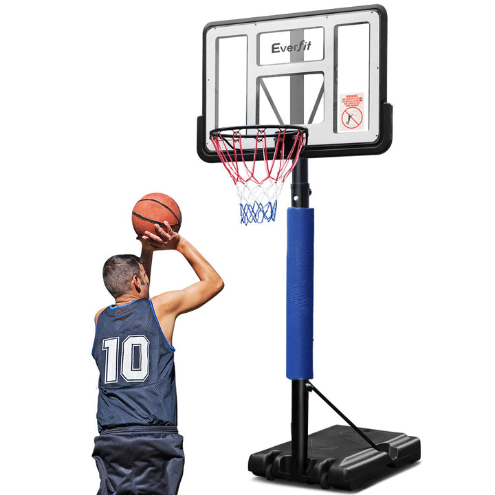 3.05M Basketball Hoop Stand Portable Adjustable Blue