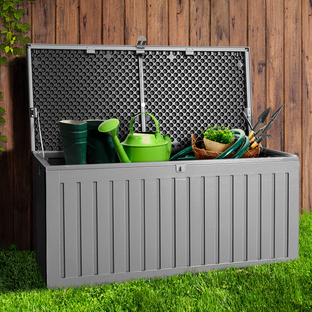 Outdoor Storage Box 270L Dark Grey – The Best Backyard