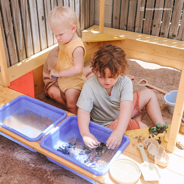 Playfort 2 Sandpit with Striped Canopy - Lifespan Kids