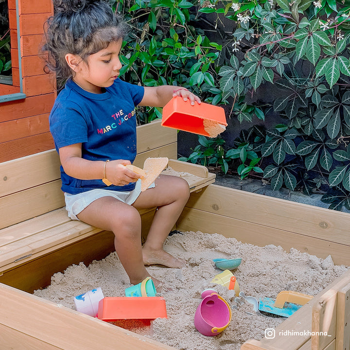 Strongbox Square Sandpit with Seat - Lifespan Kids