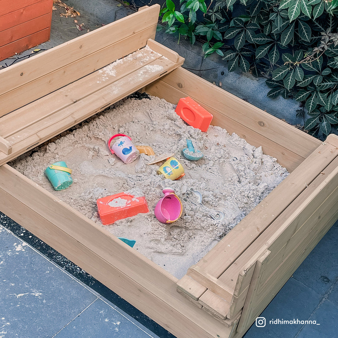 Strongbox Square Sandpit with Seat - Lifespan Kids