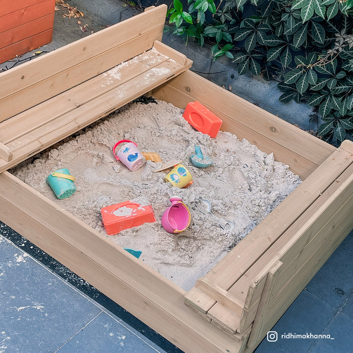 Strongbox Square Sandpit with Seat - Lifespan Kids